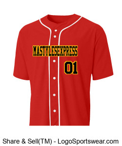 Youth Full Button Stretch Mesh Baseball Jersey Design Zoom